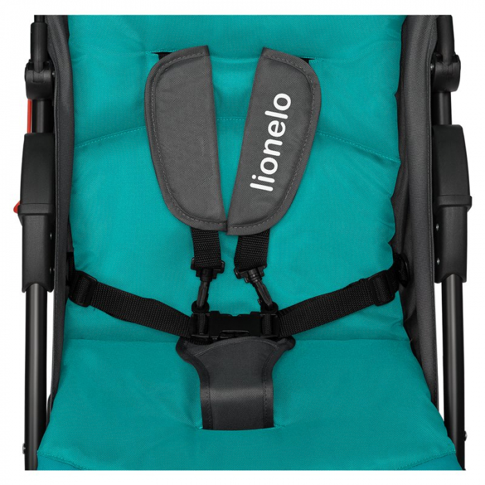 Carucior sport, Lionelo, Emma Plus, Cu tavita, 2 Suporturi pentru pahar, Geanta accesorii, Conform cu standardul european de securitate EN1888-1, Vivid Turquoise [14]