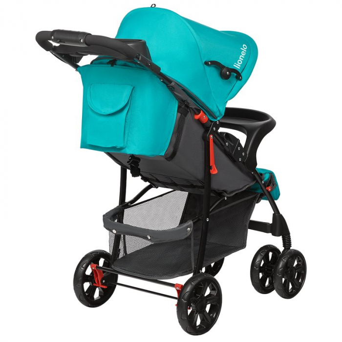 Carucior sport, Lionelo, Emma Plus, Cu tavita, 2 Suporturi pentru pahar, Geanta accesorii, Conform cu standardul european de securitate EN1888-1, Vivid Turquoise [9]