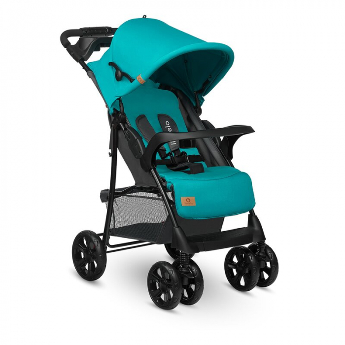 Carucior sport, Lionelo, Emma Plus, Cu tavita, 2 Suporturi pentru pahar, Geanta accesorii, Conform cu standardul european de securitate EN1888-1, Vivid Turquoise [1]