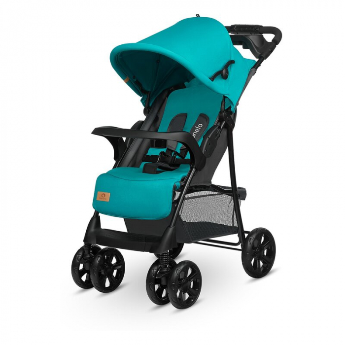 Carucior sport, Lionelo, Emma Plus, Cu tavita, 2 Suporturi pentru pahar, Geanta accesorii, Conform cu standardul european de securitate EN1888-1, Vivid Turquoise [10]