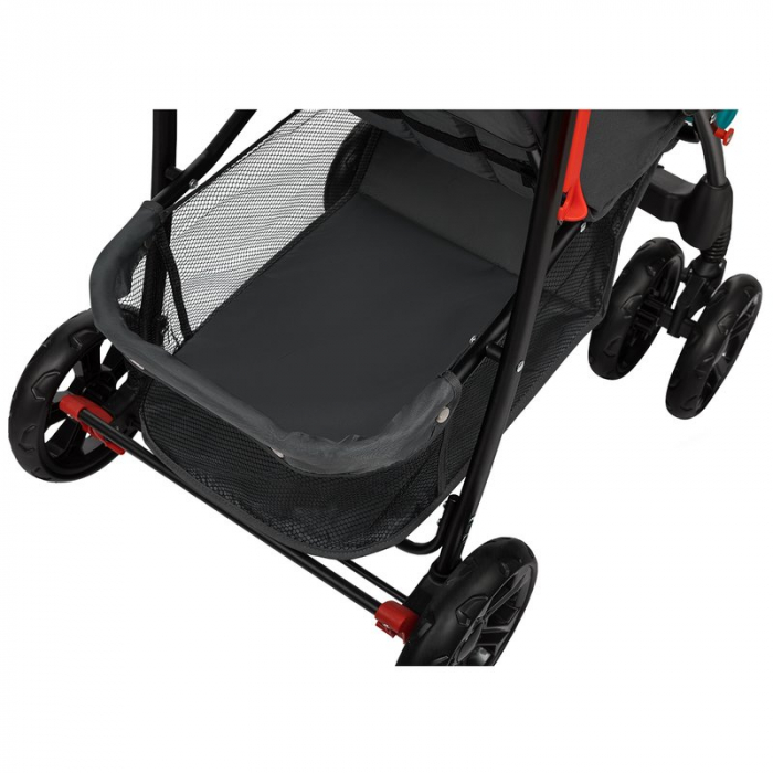 Carucior sport, Lionelo, Emma Plus, Cu tavita, 2 Suporturi pentru pahar, Geanta accesorii, Conform cu standardul european de securitate EN1888-1, Vivid Turquoise [15]