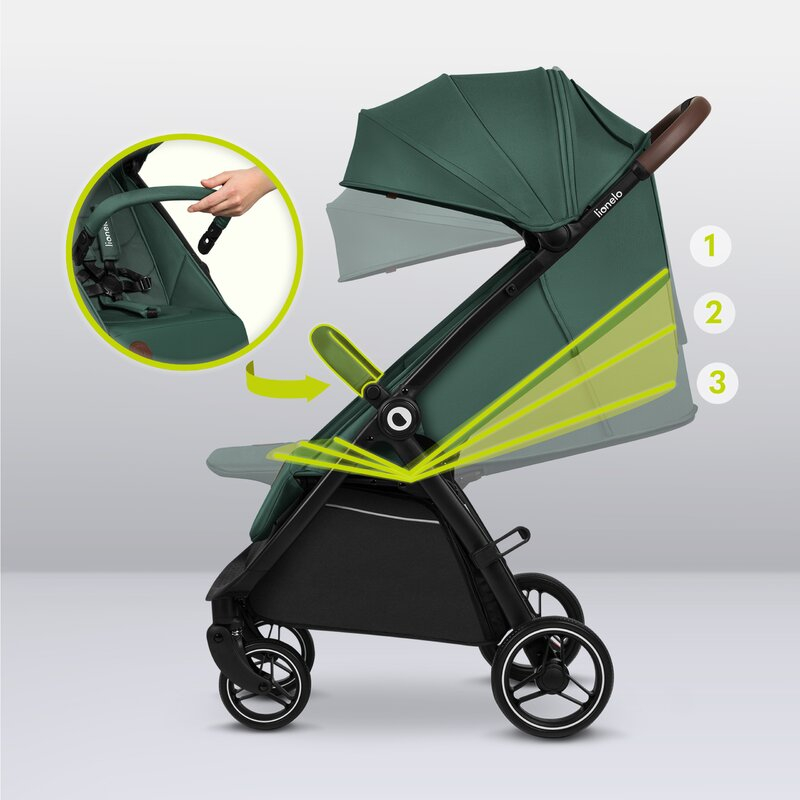 Carucior sport, Lionelo, Ingrid, Capotina impermeabila cu filtru UPF50+, Pana la 22 Kg, Spatar reglabil in 3 pozitii, Include suport pahar si plasa de tantari, Sistem pentru pliere automata, 6 luni+,  [25]