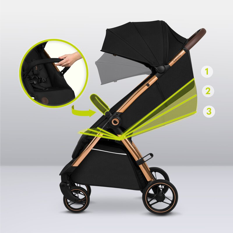 Carucior sport, Lionelo, Ingrid, Capotina impermeabila cu filtru UPF50+, Pana la 22 Kg, Spatar reglabil in 3 pozitii, Include suport pahar si plasa de tantari, Sistem pentru pliere automata, 6 luni+,  [24]