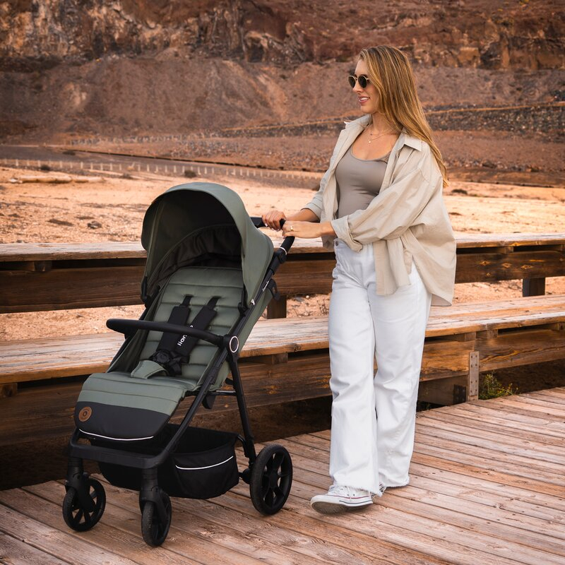 Carucior sport, Lionelo, Iva, Sustine 22 kg, 6 luni+, Capotina mare, Impermeabila, Protectie SPF 50+, 3 pozitii inclinare spatar, 8 pozitii inclinare suport picioare, 5 pozitii reglare maner, Include  [33]