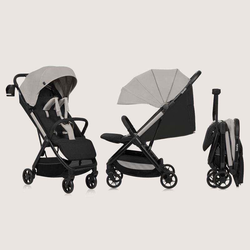 Carucior sport, Lionelo, Julie Air, Greutate redusa - 7.5 kg, Sustine 22 kg, 6 luni+, Capotina impermeabila, Protectie SPF 50+, Include suport sticla, Pliere compacta pentru calatorii, Conform cu EN18 [4]