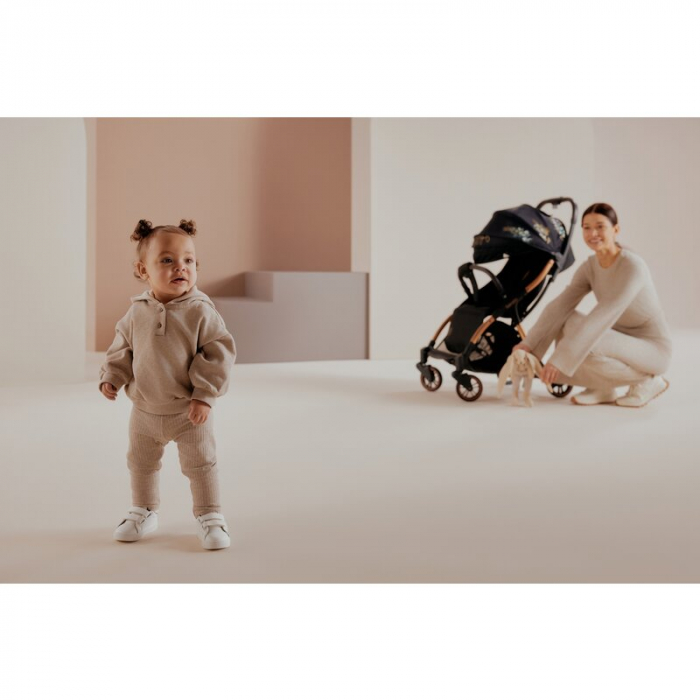 Carucior sport, Lionelo, Julie One, Editie limitata Golden Moments, De la nastere, Greutate redusa, Cu accesorii, Cadru din aluminiu, 0-22 kg, Pliere compacta pentru avion, Conform cu standardele euro [33]