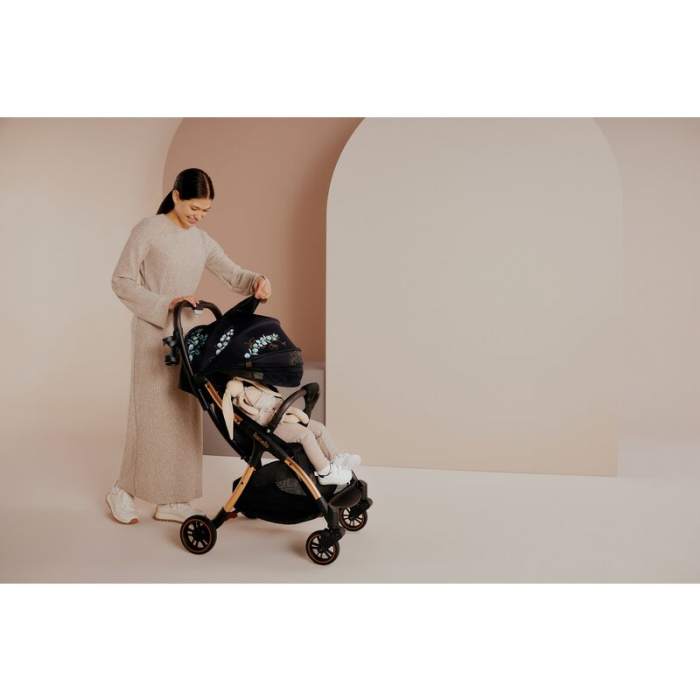 Carucior sport, Lionelo, Julie One, Editie limitata Golden Moments, De la nastere, Greutate redusa, Cu accesorii, Cadru din aluminiu, 0-22 kg, Pliere compacta pentru avion, Conform cu standardele euro [48]