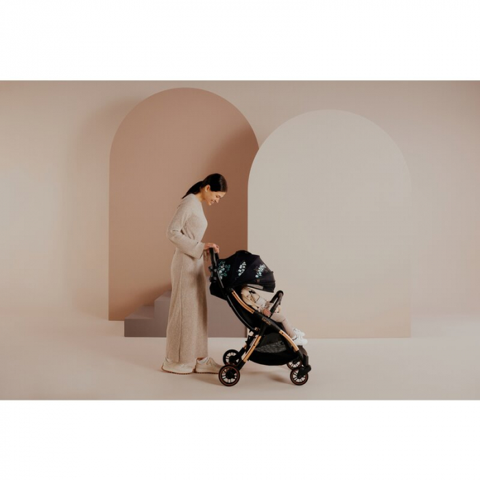 Carucior sport, Lionelo, Julie One, Editie limitata Golden Moments, De la nastere, Greutate redusa, Cu accesorii, Cadru din aluminiu, 0-22 kg, Pliere compacta pentru avion, Conform cu standardele euro [43]