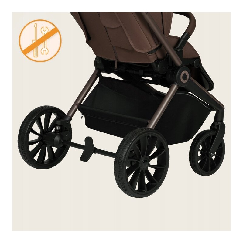 Carucior sport, Lionelo, Mika Plus, Cadru din aluminiu, Copertina XXL, Spatar reglabil in 3 pozitii, Cu accesorii, Pana la 22 kg, 6-48 luni; EN1888-1, EN1888-2 EN1466, Mocha Mousse [20]