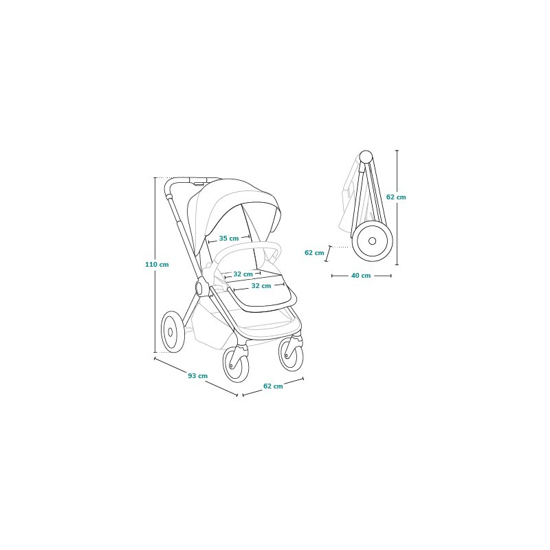 Carucior sport, Lionelo, Mika Plus, Cadru din aluminiu, Copertina XXL, Spatar reglabil in 3 pozitii, Cu accesorii, Pana la 22 kg, 6-48 luni; EN1888-1, EN1888-2 EN1466, Negru [25]