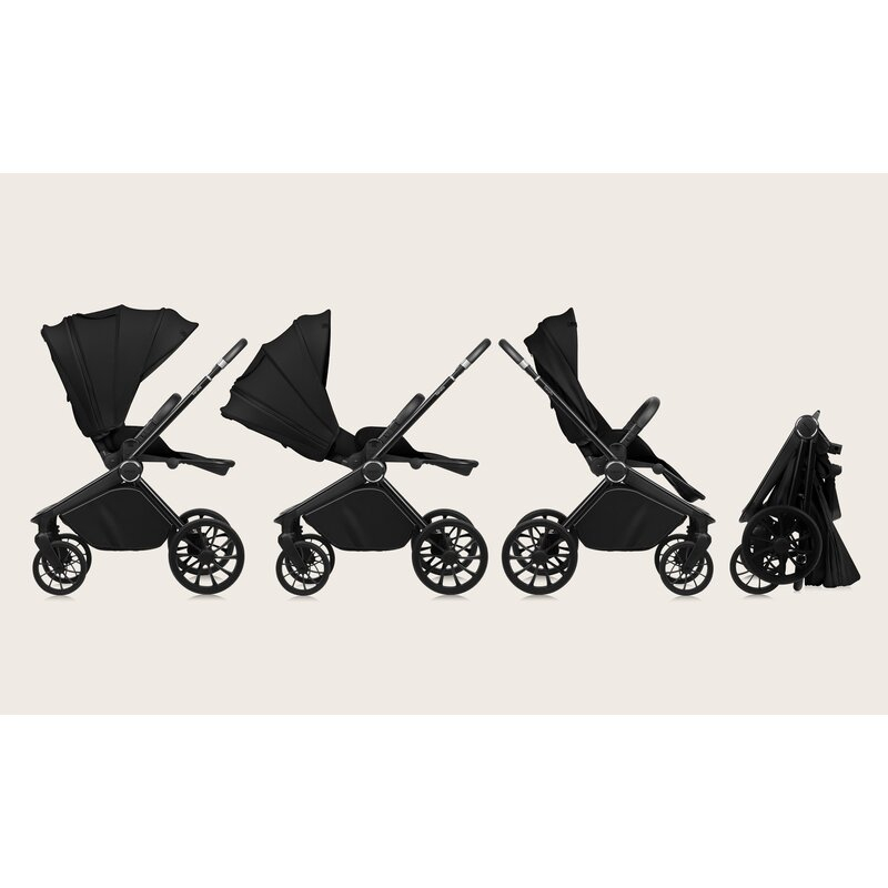 Carucior sport, Lionelo, Mika Plus, Cadru din aluminiu, Copertina XXL, Spatar reglabil in 3 pozitii, Cu accesorii, Pana la 22 kg, 6-48 luni; EN1888-1, EN1888-2 EN1466, Negru [9]