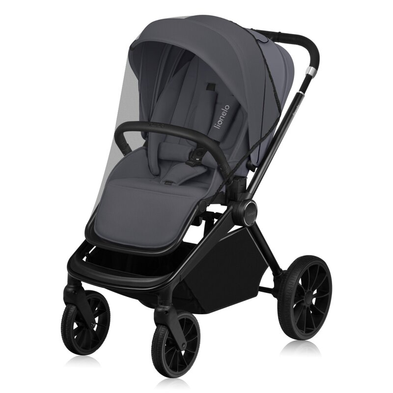Carucior sport, Lionelo, Mika Plus, Cadru din aluminiu, Copertina XXL, Spatar reglabil in 3 pozitii, Cu accesorii, Pana la 22 kg, 6-48 luni; EN1888-1, EN1888-2 EN1466, Gri [6]