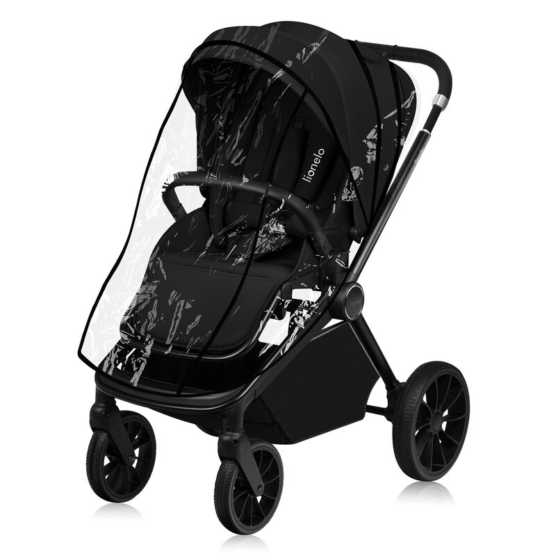 Carucior sport, Lionelo, Mika Plus, Cadru din aluminiu, Copertina XXL, Spatar reglabil in 3 pozitii, Cu accesorii, Pana la 22 kg, 6-48 luni; EN1888-1, EN1888-2 EN1466, Negru [7]