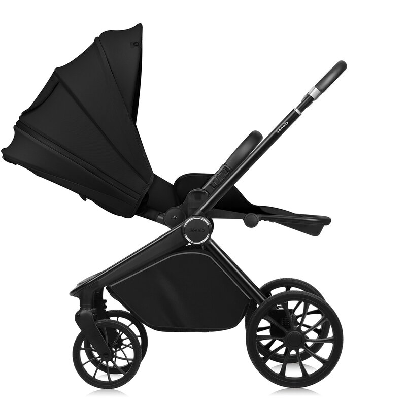 Carucior sport, Lionelo, Mika Plus, Cadru din aluminiu, Copertina XXL, Spatar reglabil in 3 pozitii, Cu accesorii, Pana la 22 kg, 6-48 luni; EN1888-1, EN1888-2 EN1466, Negru [11]