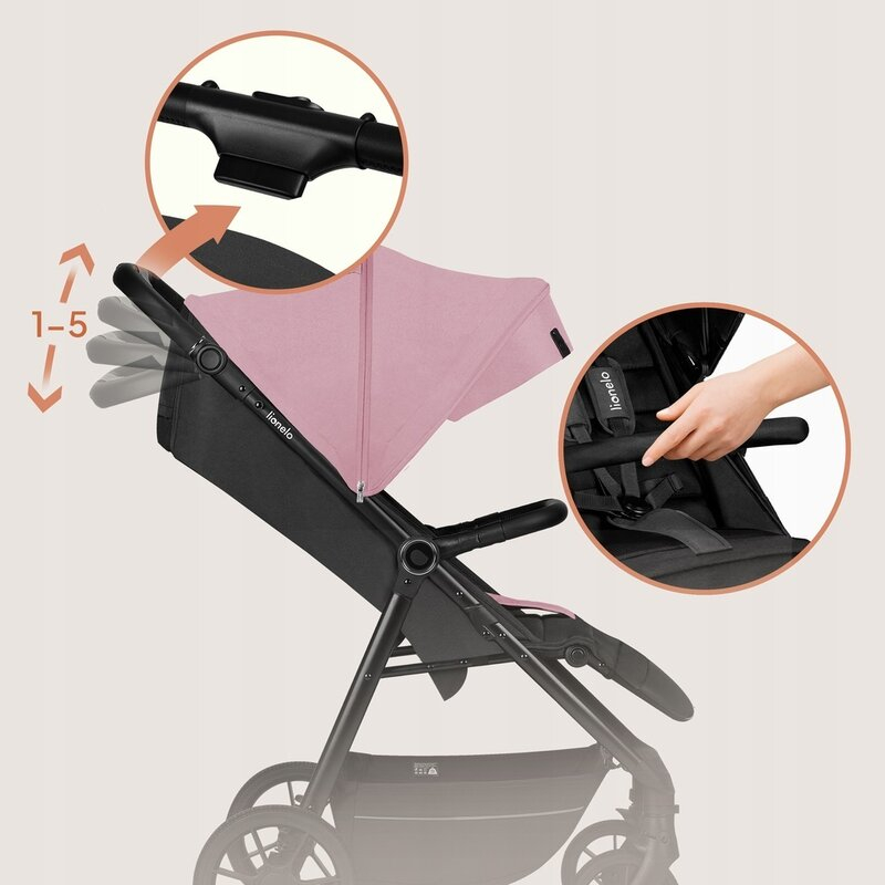 Carucior sport, Lionelo, Mira, Maner reglabil in 5 pozitii, Spatar si suport de picioare reglabile, Plasa de tantari si suport biberon incluse, Pana la 22 kg, 6 luni+, Conform cu EN1888-1, EN1888-2, T [13]