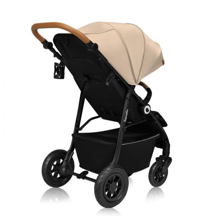 Carucior sport, Lionelo, Natt, De la nastere, Cu accesorii si capotina XXL reglabila, 0 - 22 kg, Conform cu standardele europene de securitate EN1888-1, EN1888-2, Bej [12]