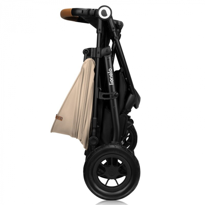 Carucior sport, Lionelo, Natt, De la nastere, Cu accesorii si capotina XXL reglabila, 0 - 22 kg, Conform cu standardele europene de securitate EN1888-1, EN1888-2, Bej [18]