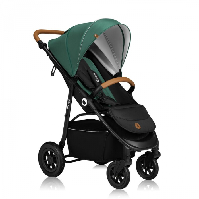 Carucior sport, Lionelo, Natt, De la nastere, Cu accesorii si capotina XXL reglabila, 0 - 22 kg, Conform cu standardele europene de securitate EN1888-1, EN1888-2, Verde [1]