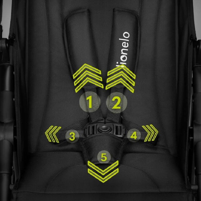 Carucior sport, Lionelo, Natt, De la nastere, Cu accesorii si capotina XXL reglabila, 0 - 22 kg, Conform cu standardele europene de securitate EN1888-1, EN1888-2, Negru Onyx [28]