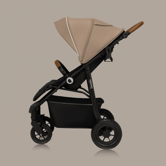 Carucior sport, Lionelo, Natt, De la nastere, Cu accesorii si capotina XXL reglabila, 0 - 22 kg, Conform cu standardele europene de securitate EN1888-1, EN1888-2, Bej [24]