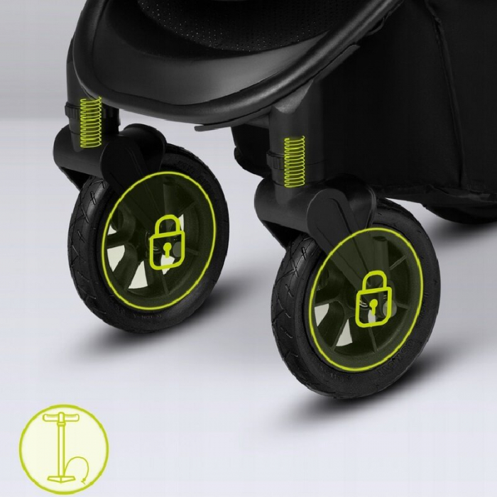 Carucior sport, Lionelo, Natt, De la nastere, Cu accesorii si capotina XXL reglabila, 0 - 22 kg, Conform cu standardele europene de securitate EN1888-1, EN1888-2, Negru Onyx [27]