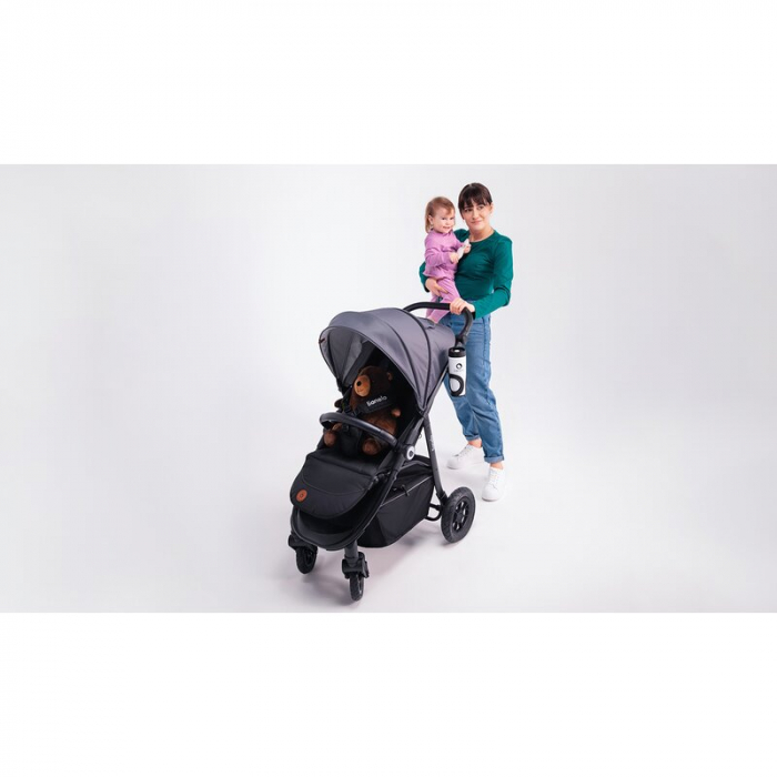 Carucior sport, Lionelo, Natt, De la nastere, Cu accesorii si capotina XXL reglabila, 0 - 22 kg, Conform cu standardele europene de securitate EN1888-1, EN1888-2, Bej [36]