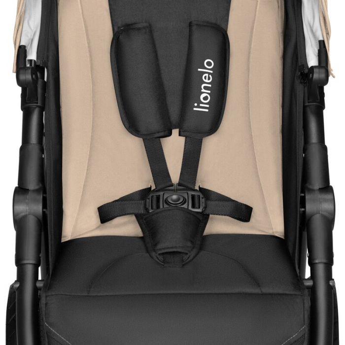 Carucior sport, Lionelo, Natt, De la nastere, Cu accesorii si capotina XXL reglabila, 0 - 22 kg, Conform cu standardele europene de securitate EN1888-1, EN1888-2, Bej [17]