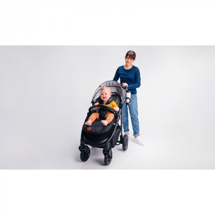 Carucior sport, Lionelo, Natt, De la nastere, Cu accesorii si capotina XXL reglabila, 0 - 22 kg, Conform cu standardele europene de securitate EN1888-1, EN1888-2, Bej [34]