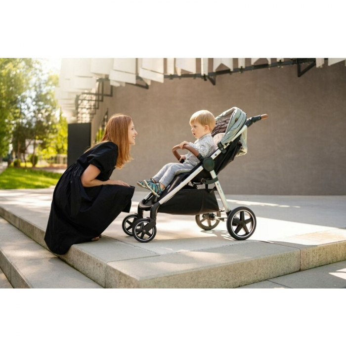 Carucior sport, Petite&Mars, Royal, Include husa pentru scaun, husa pentru picioare, geanta pentru scutece si capotina extensibila, Cu fereastra, Impermeabila, Cu SPF 50, Aluminiu, 0-22 kg, 111 x 57 x [26]