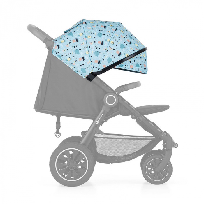 Carucior sport, Petite&Mars, Street+ Air, Include capotina impermeabila Editie limitata, Cu fereastra, husa picioare, cos de bagaje, Cu roti gonflabile, Centura de siguranta in 5 puncte, Pana la 25 kg [5]
