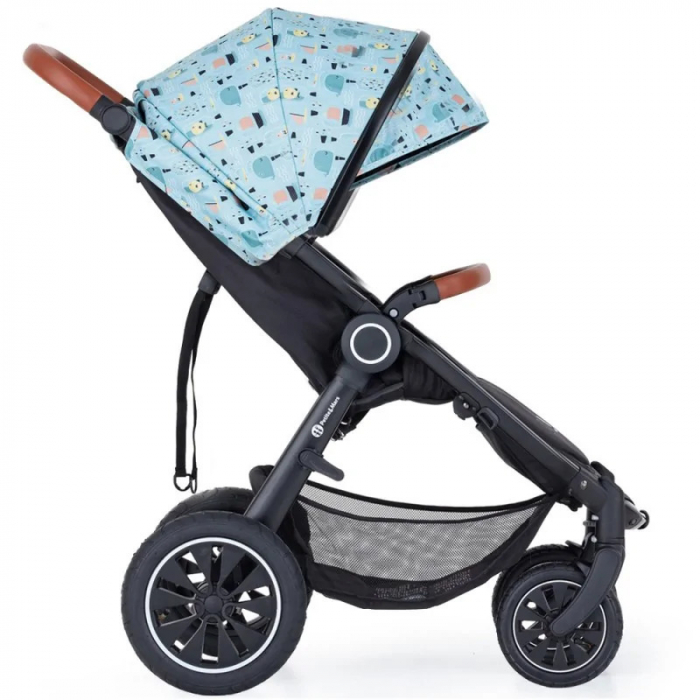Carucior sport, Petite&Mars, Street+ Air, Include capotina impermeabila Editie limitata, Cu fereastra, husa picioare, cos de bagaje, Cu roti gonflabile, Centura de siguranta in 5 puncte, Pana la 25 kg [4]