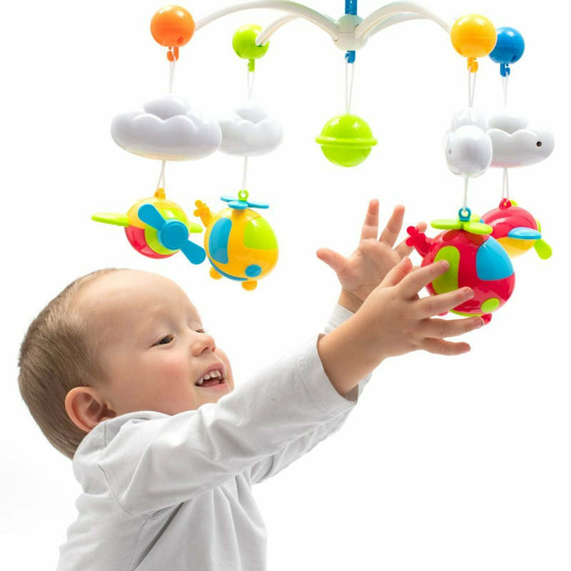 Carusel muzical, BabyMix, Pentru patut bebelusi, Cu proiectii, Cu 107 melodii si sunete ale naturii, Cu 4 jucarii, Blue [6]