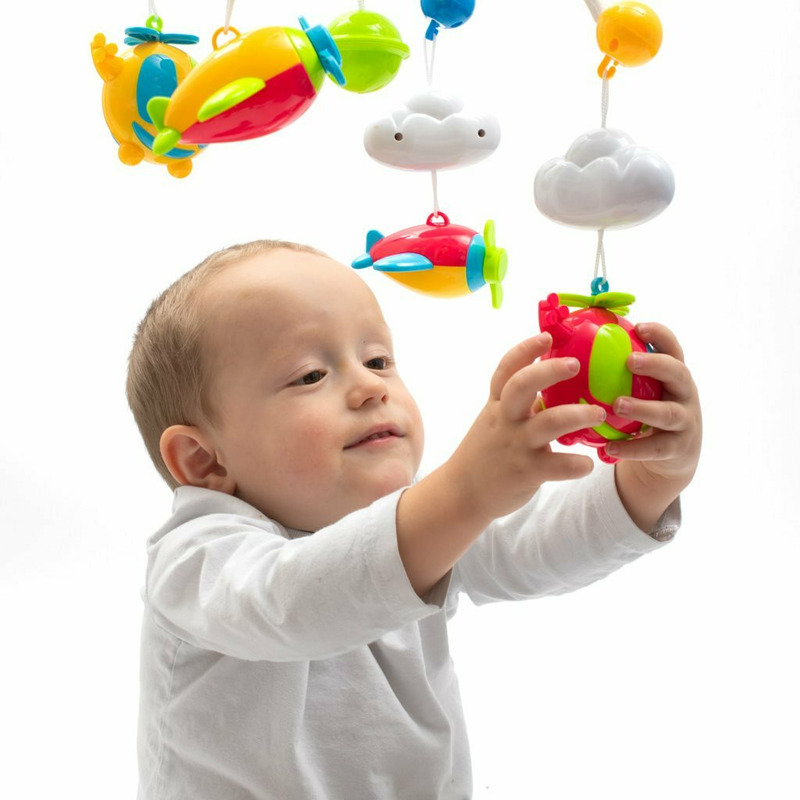 Carusel muzical, BabyMix, Pentru patut bebelusi, Cu proiectii, Cu 107 melodii si sunete ale naturii, Cu 4 jucarii, Blue [5]