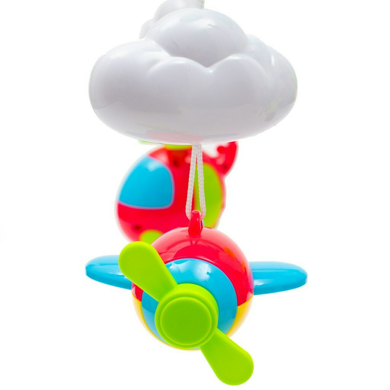 Carusel muzical, BabyMix, Pentru patut bebelusi, Cu proiectii, Cu 107 melodii si sunete ale naturii, Cu 4 jucarii, Blue [4]