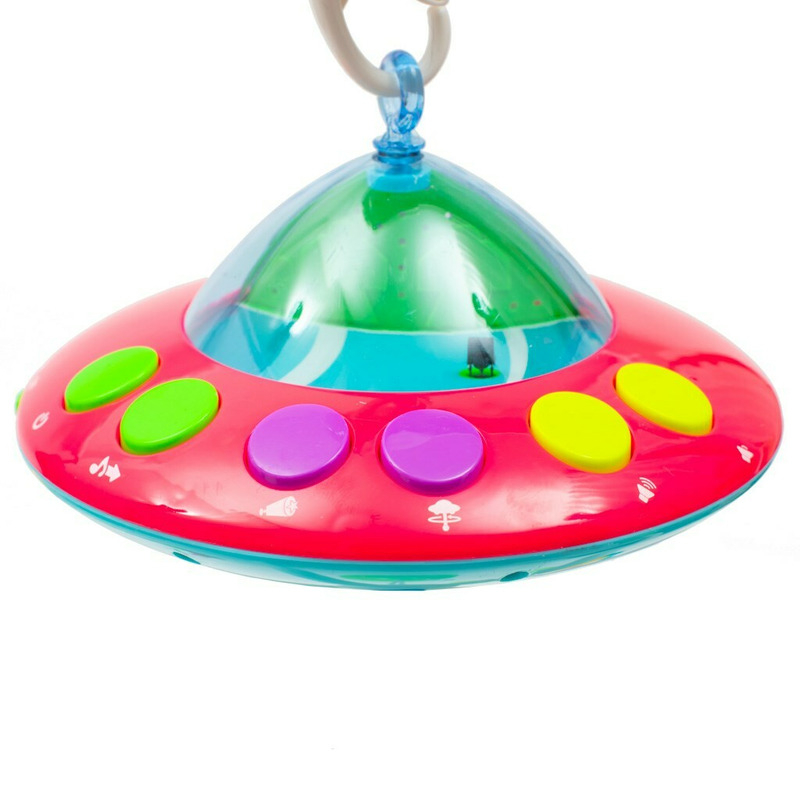 Carusel muzical, BabyMix, Pentru patut bebelusi, Cu proiectii, Cu 107 melodii si sunete ale naturii, Cu 4 jucarii, Blue [2]