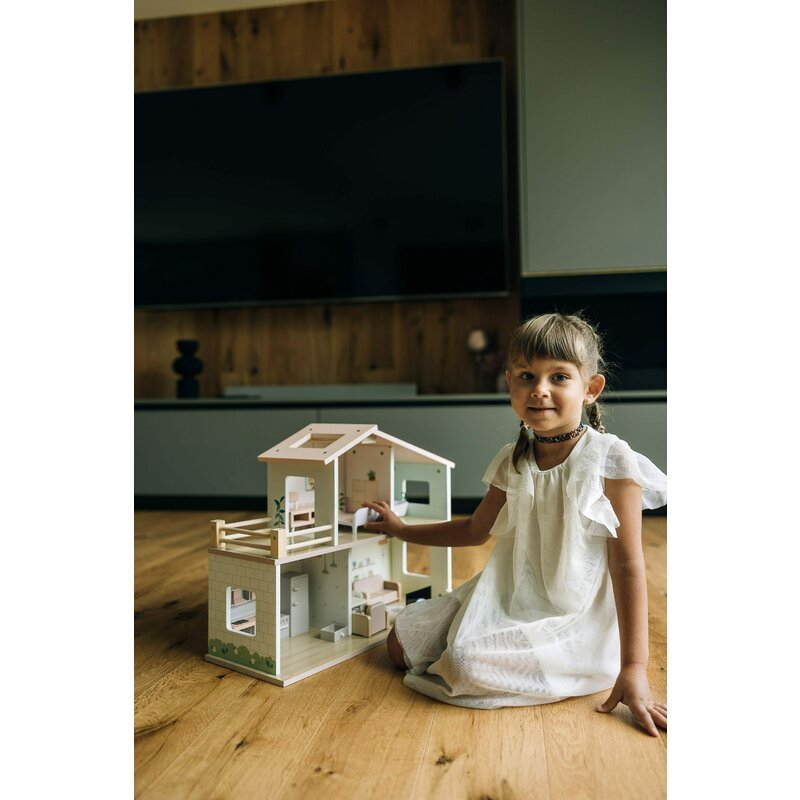 Casuta de papusi, Free2Play, Din lemn, Cu 13 piese de mobilier, Cu acces facil, 52 x 19,5 x 40 cm, 36 luni+, Multicolor [9]