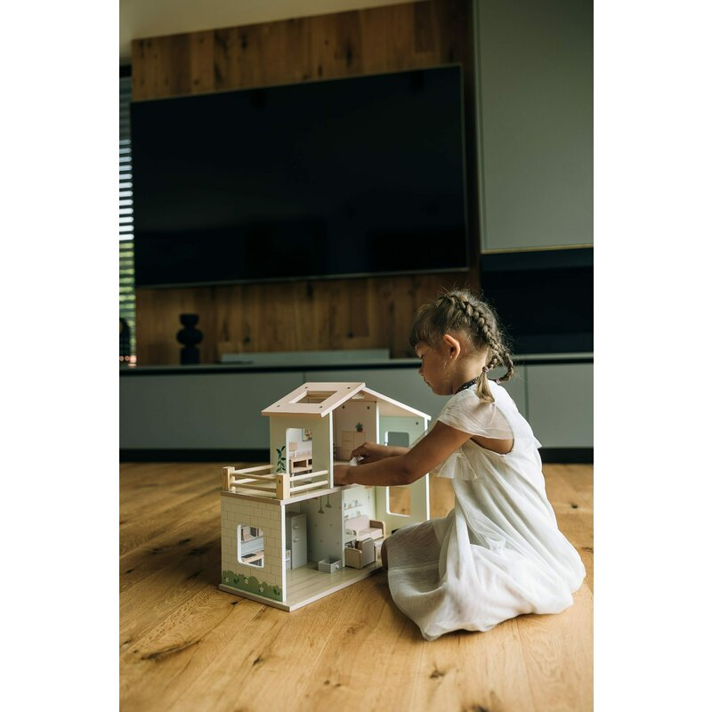 Casuta de papusi, Free2Play, Din lemn, Cu 13 piese de mobilier, Cu acces facil, 52 x 19,5 x 40 cm, 36 luni+, Multicolor [8]