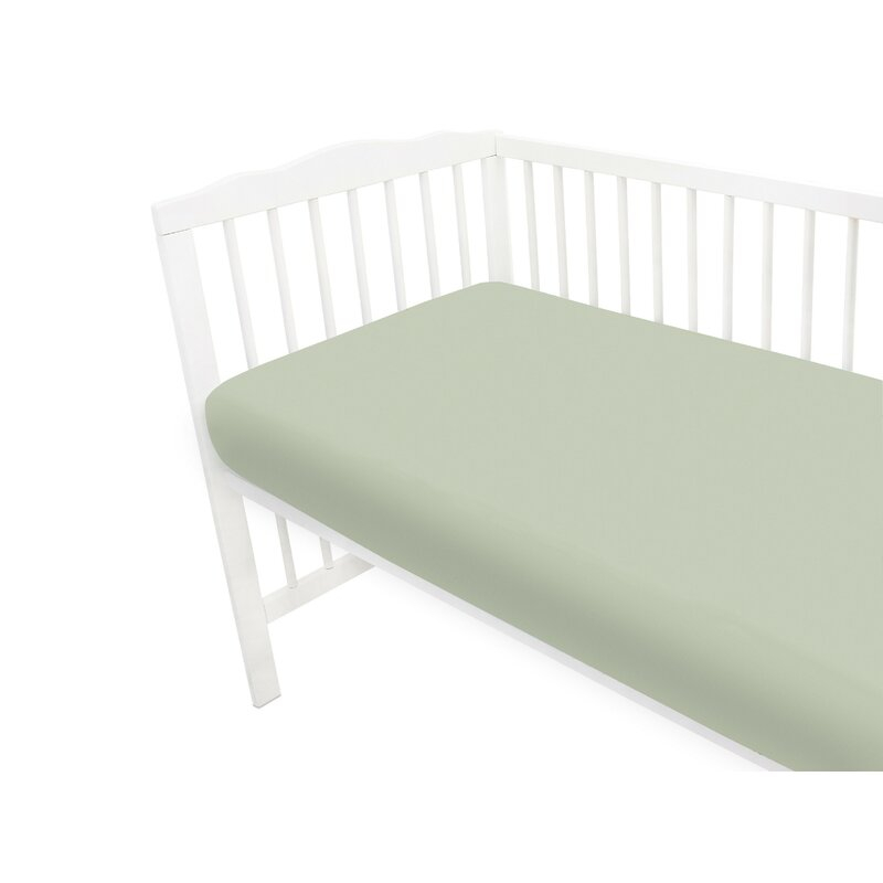 Cearceaf cu elastic, MimiNu, Jerse, Pentru patut 120X60 cm, Material certificat Oeko Tex Standard 100, Olive [3]