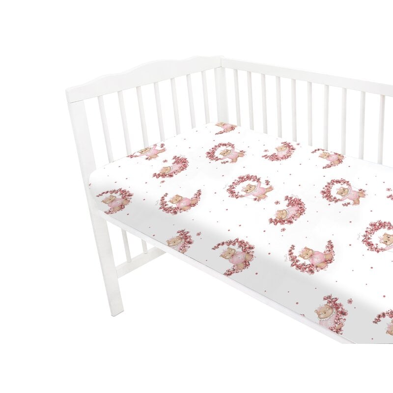 Cearceaf cu elastic, MimiNu, Pentru patut 120X60 cm, Din bumbac certificat Oeko Tex Standard 100, Design, Betty [3]