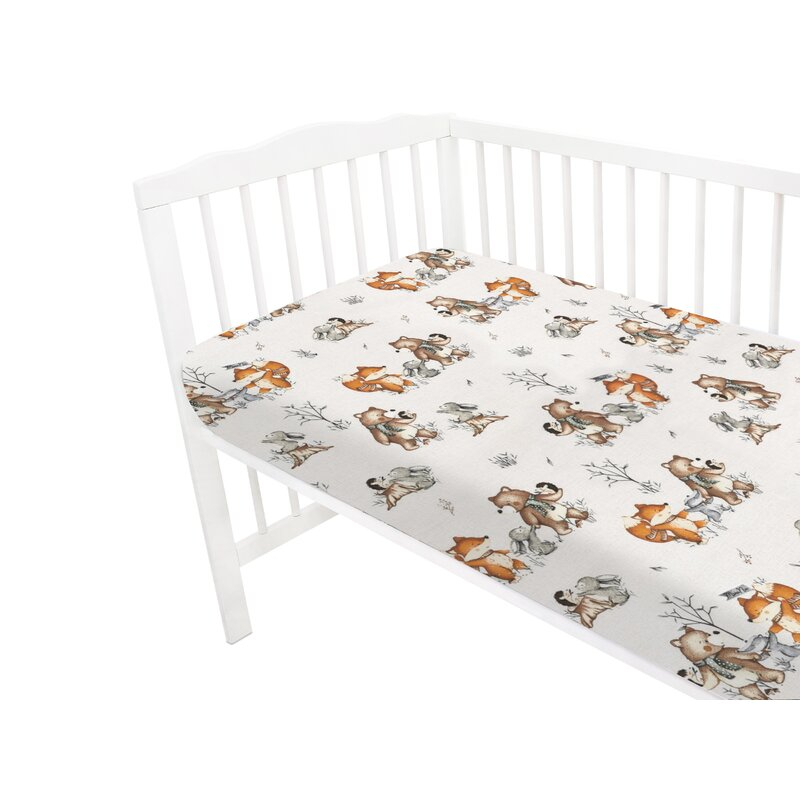 Cearceaf cu elastic, MimiNu, Pentru patut 120X60 cm, Din bumbac certificat Oeko Tex Standard 100, Design, Time for fun [3]