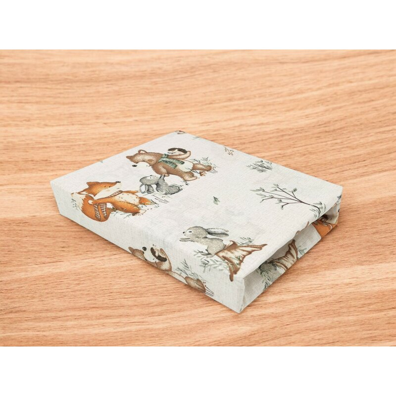 Cearceaf cu elastic, MimiNu, Pentru patut 120X60 cm, Din bumbac certificat Oeko Tex Standard 100, Design, Time for fun [2]