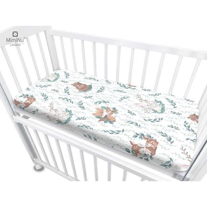 Cearceaf cu elastic, MimiNu, Pentru patut co-sleeper, Luna, Dimensiune 84.5 x 50.5 cm, Din bumbac certificat Oeko Tex Standard 100, Lulu Natural [4]