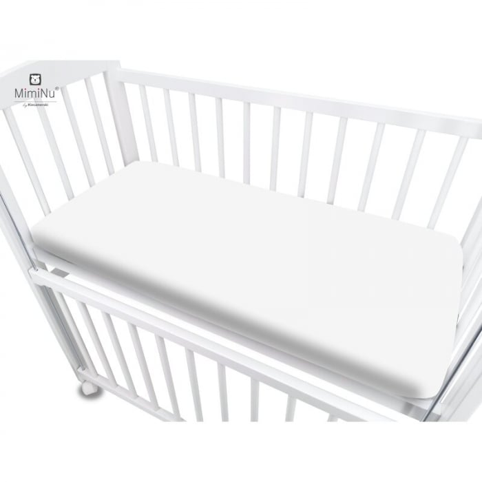 Cearceaf cu elastic, MimiNu, Pentru patut co-sleeper, Vera, Dimensiune 89 x 51 cm, Din bumbac jersey, Material certificat Oeko Tex Standard 100, White [3]