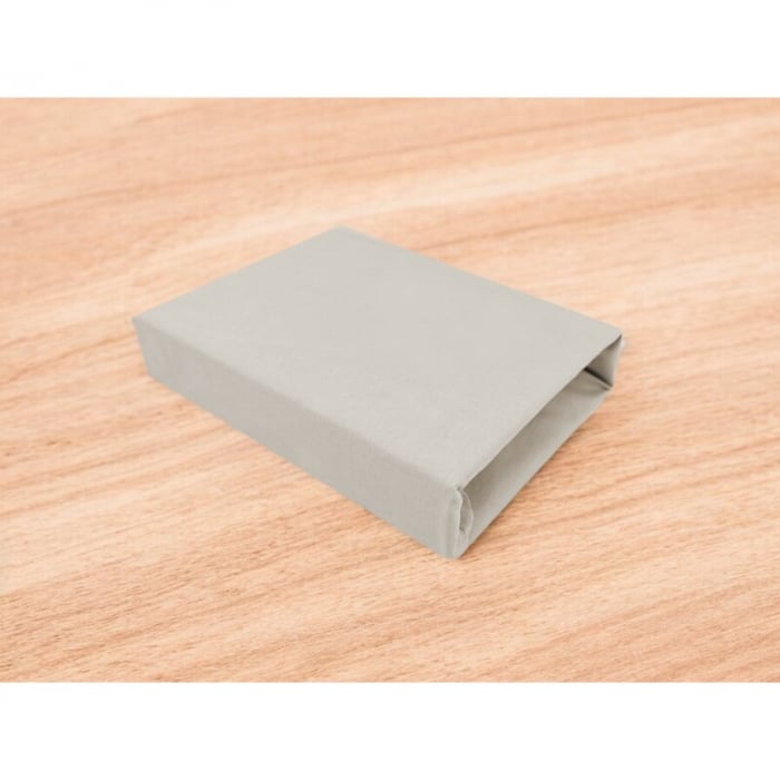 Cearceaf cu elastic, MimiNu, Pentru patut leagan sau patut co-sleeper, Dimensiune 90x40 cm, Din bumbac certificat Oeko Tex Standard 100, Colectia Royal, Beige [2]
