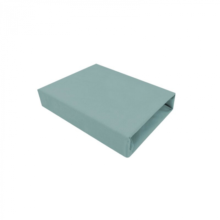 Cearceaf cu elastic, MimiNu, Pentru patut leagan sau patut co-sleeper, Dimensiune 90x40 cm, Din bumbac certificat Oeko Tex Standard 100, Colectia Royal, Nepal Green [1]