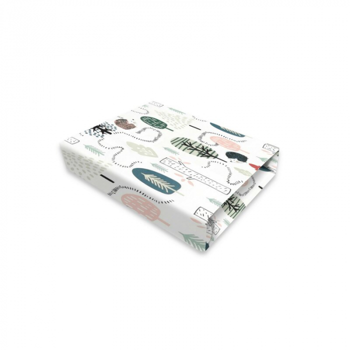 Cearceaf cu elastic, Qmini, Pentru patut 120X60 cm, Din bumbac certificat Oeko Tex Standard 100, Hedgehog [1]