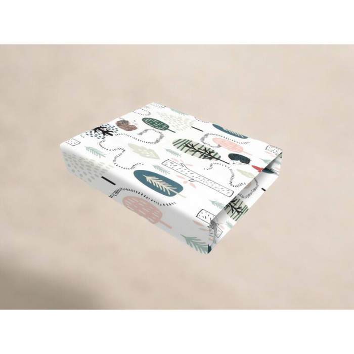Cearceaf cu elastic, Qmini, Pentru patut 140X70 cm, Din bumbac certificat Oeko Tex Standard 100, Hedgehog [2]