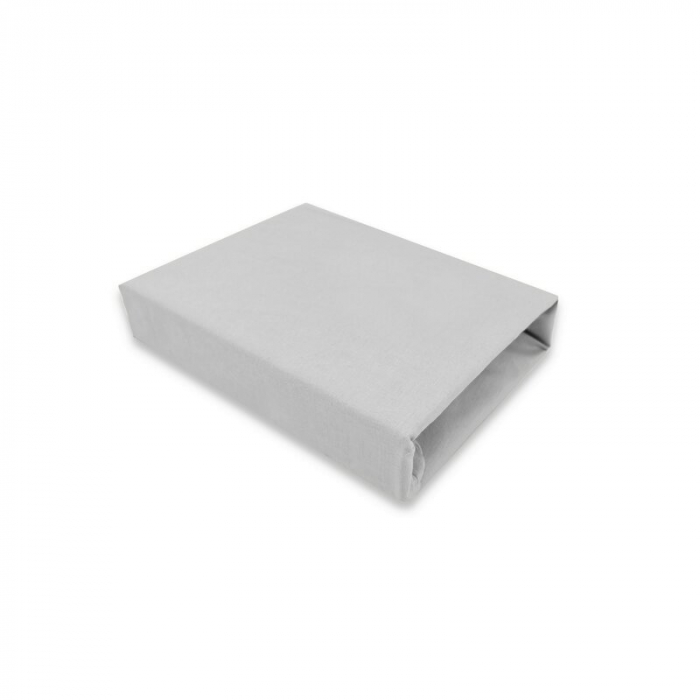 Cearceaf cu elastic, Qmini, Pentru patut co-sleeper, Aurora, Dimensiune 76 x 43 cm, Din bumbac certificat Oeko Tex Standard 100, Gray [1]