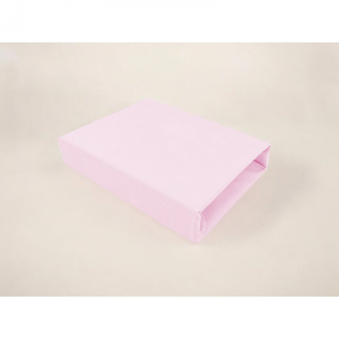 Cearceaf cu elastic, Qmini, Pentru patut leagan sau patut co-sleeper, Dimensiune 90x40 cm, Din bumbac jersey, Material certificat Oeko Tex Standard 100, Pink [2]
