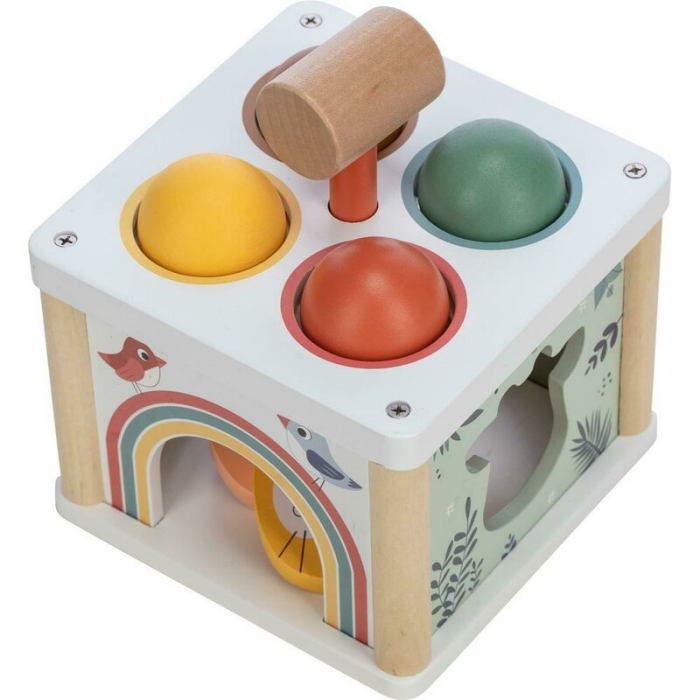 Centru de activitati, Free2Play, Cu figurine, Cu ciocanel, Din lemn, Conform cu standardul european de securitate EN71/123, 15 x 15 x 12 cm, 12 luni+, Multicolor [7]